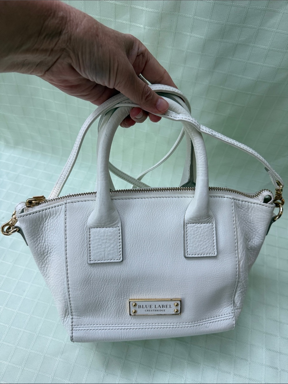 Blue Label Crestbridge/Burberry White Leather Mini Satchel - Crossbody Bags